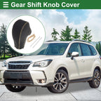 Gear Shift Knob Cover for Subaru Forester (2014–2017) Black Beige Faux Leather