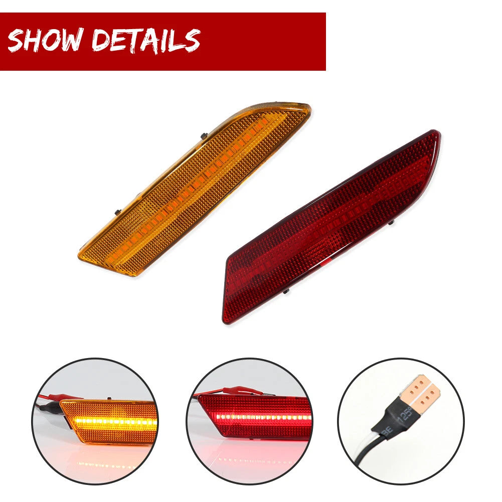 Set of 4 LED Front & Rear Side Marker Lights for Chrysler Crossfire (2004–2008)