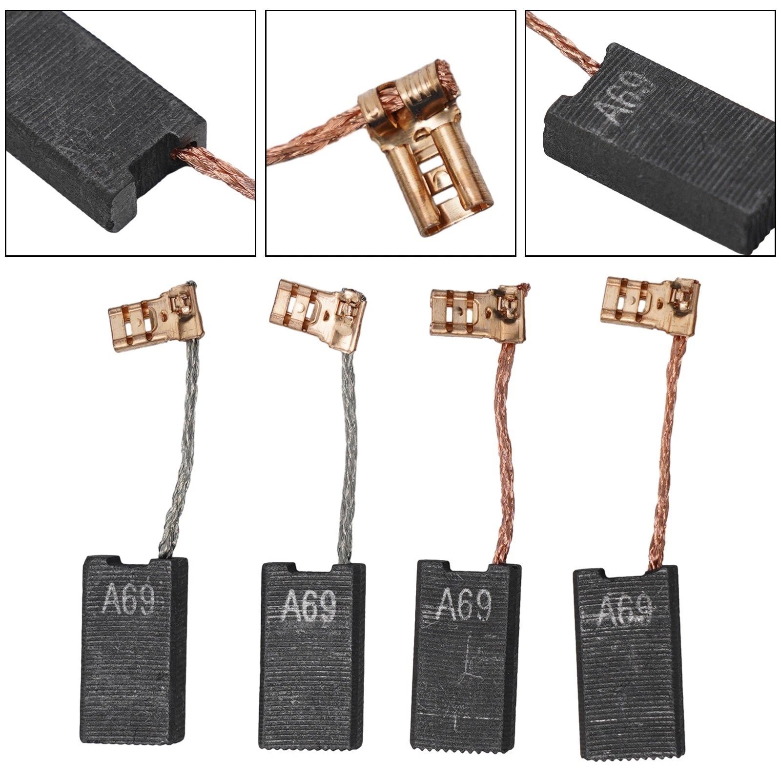 Set of 4 Carbon Brushes for Auto Stop Function (1617014122, 1617014138)