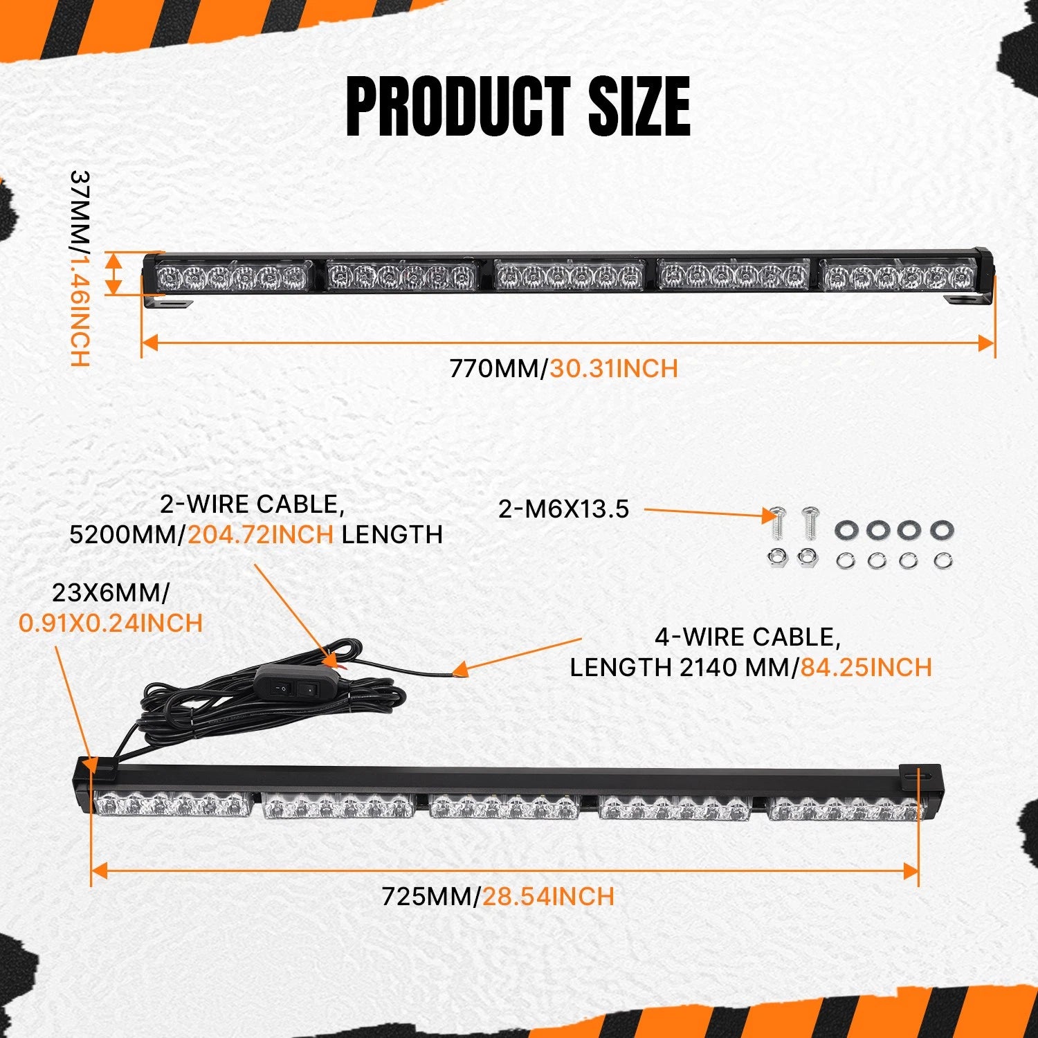 LED 30" Rear Chase Light Bar w/ Reverse for Polaris RZR XP 1000 (2014–2023)