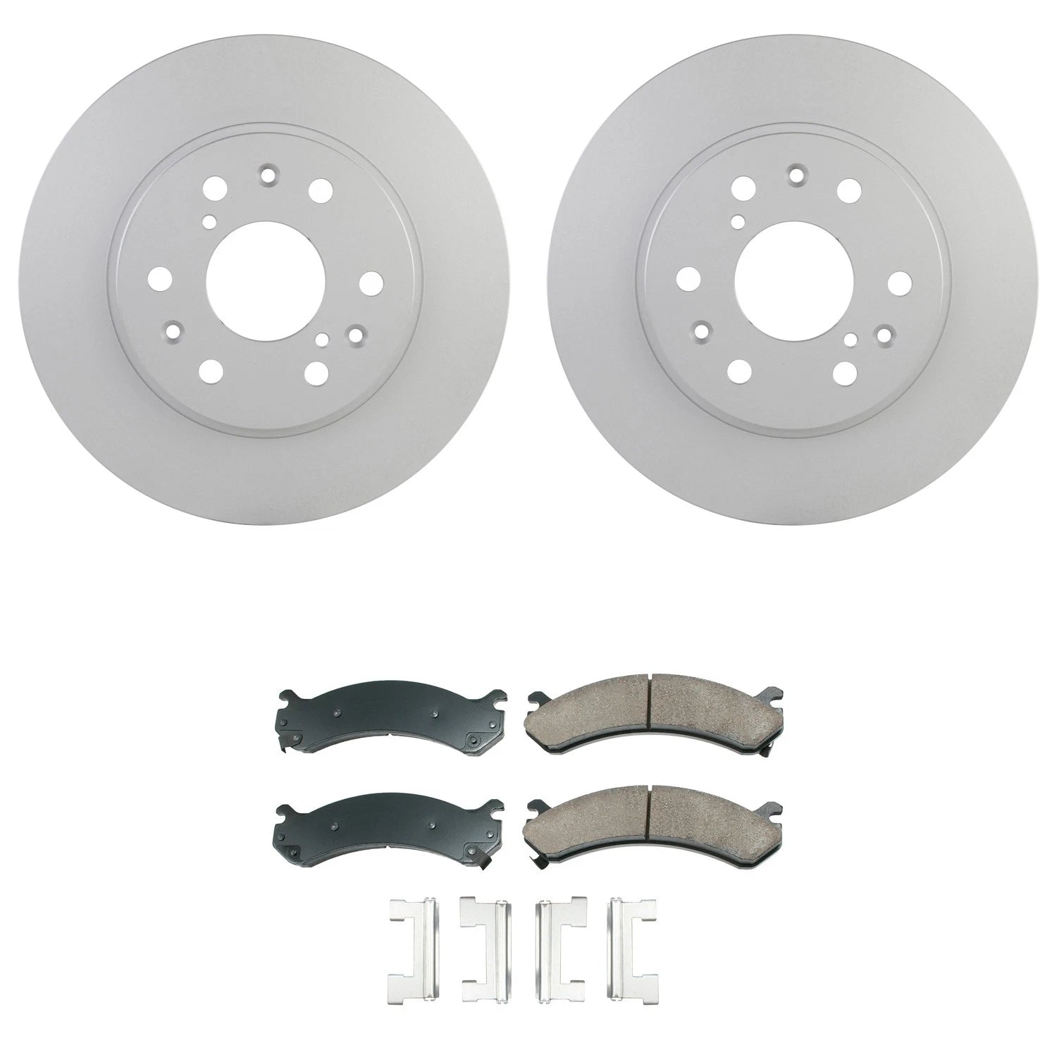 Set of 2 Bosch QuietCast Front Rotors & Akebono ProACT Pads for Silverado 1500 (2014–2018)