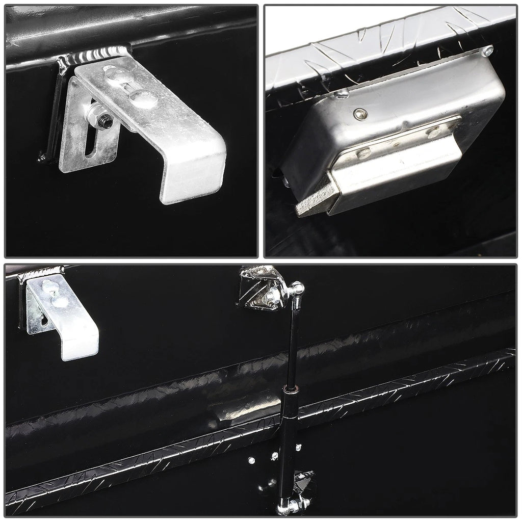 Aluminum Black Pickup Trunk Bed Tool Box for Trailer Storage (Fits Most Models)