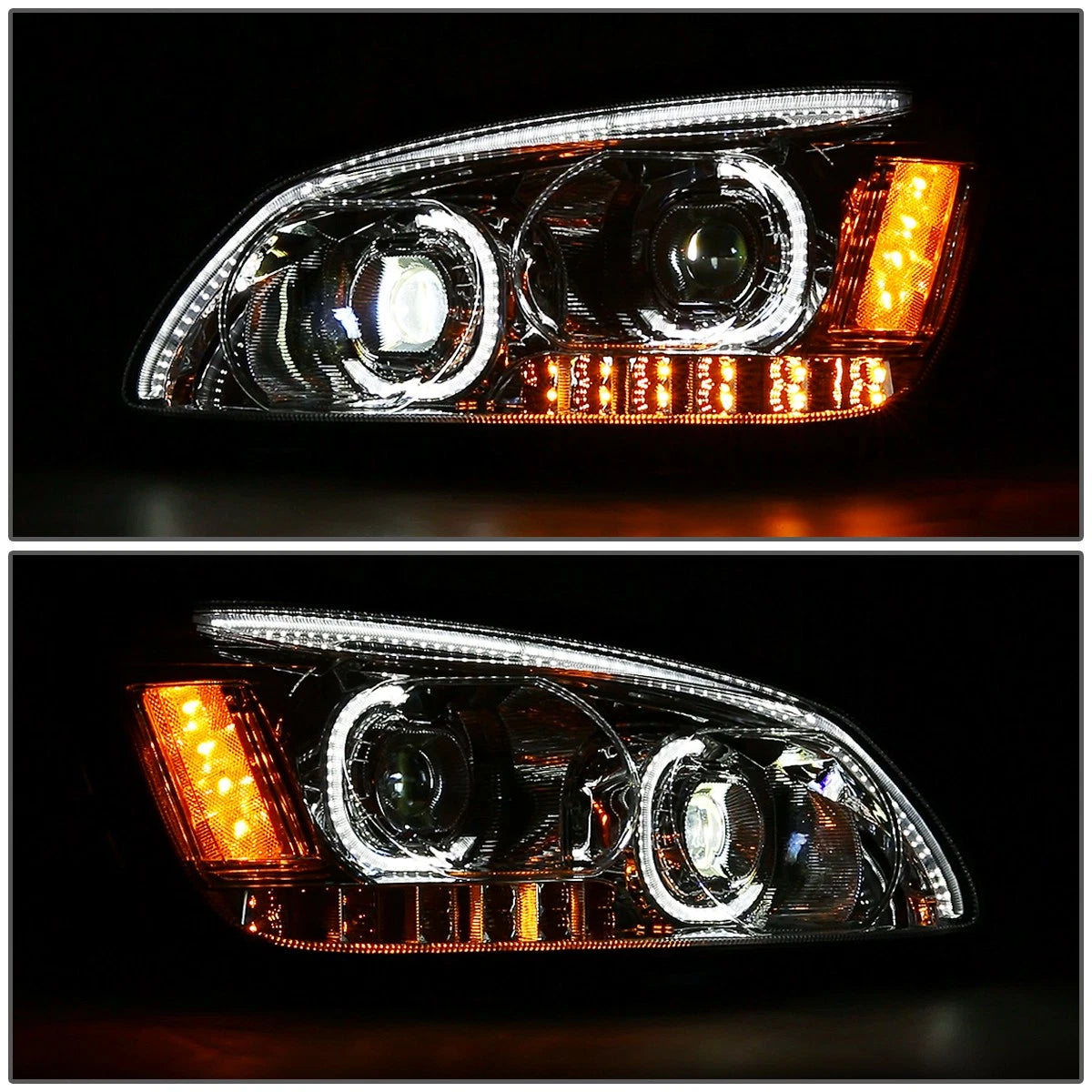 LED DRL Tube Projector Headlights for Kenworth T170 T370 T660 (2008–2019)