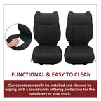 Set of 2 Black Front & Rear Seat Covers for Toyota Tundra CrewMax (2014–2021)