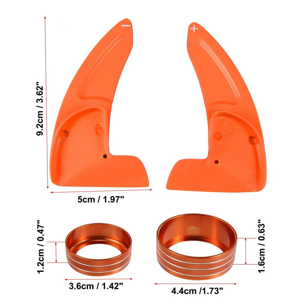 Orange Interior Paddle Shifter AC Volume Knob Cover Ring Trim for Dodge Charger (2011–2023) 745065577936