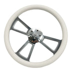 18 Inch Steering Wheel White Wrap Replacement for Kenworth Peterbilt (2018–2024)