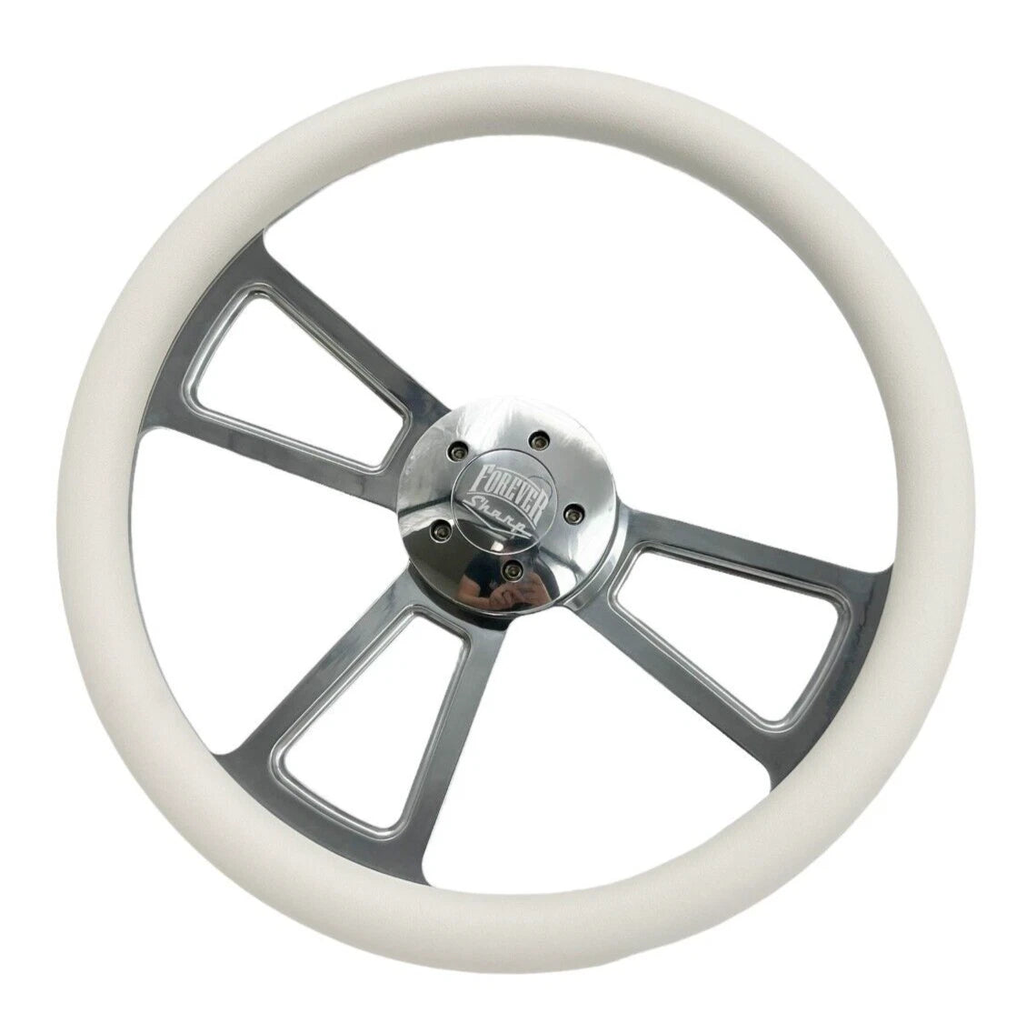 18 Inch Steering Wheel White Wrap Replacement for Kenworth Peterbilt (2018–2024)