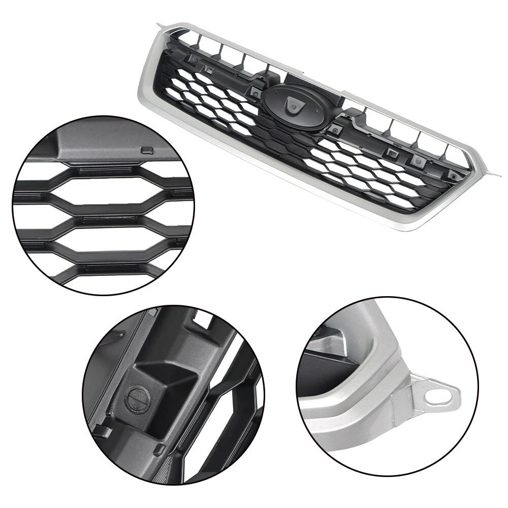 Grille Bumper for Subaru Impreza (2012-2014) Silver Shell Black