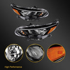 2X Black Halogen Headlights Assembly for Nissan Sentra