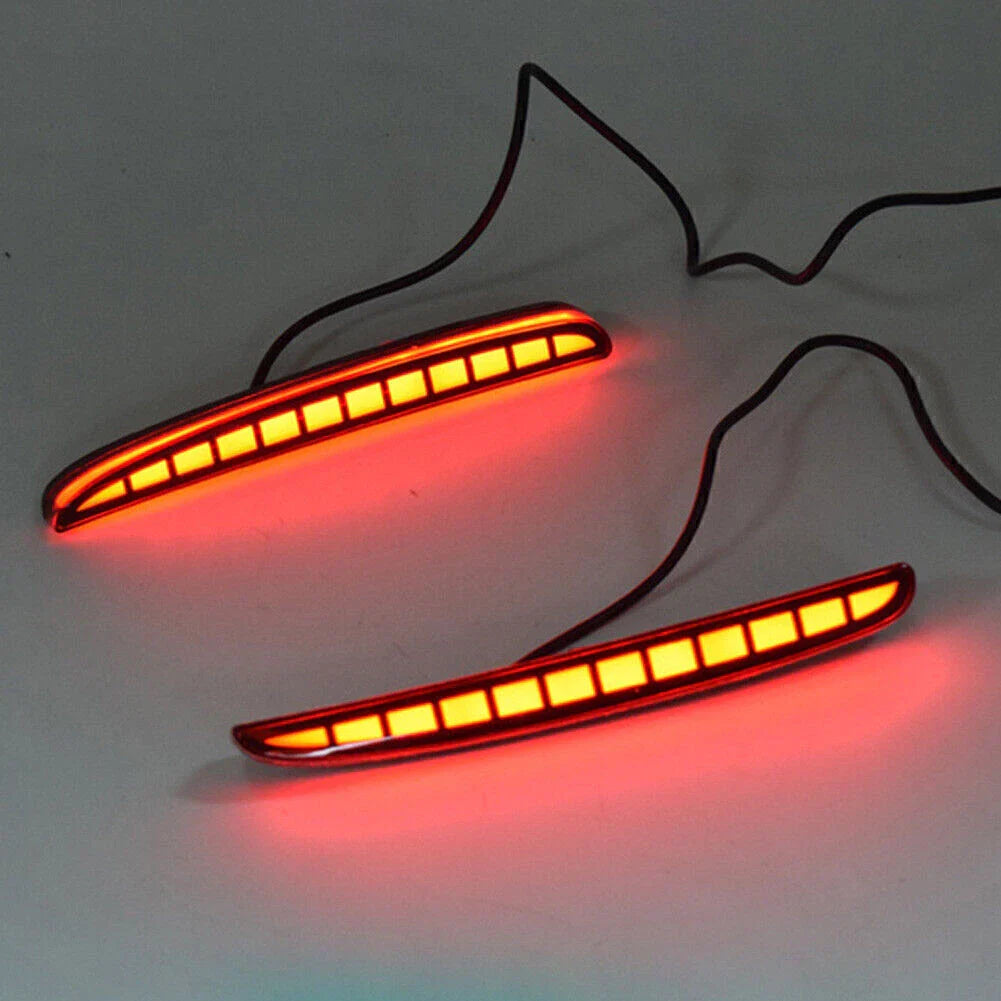 Red LED Rear Brake Tail Light Reflectors for Honda Civic (2017-2020)