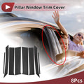 8 Pcs Car Door Pillar Window Trim for Toyota Fortuner (2024–2025) Carbon Fiber