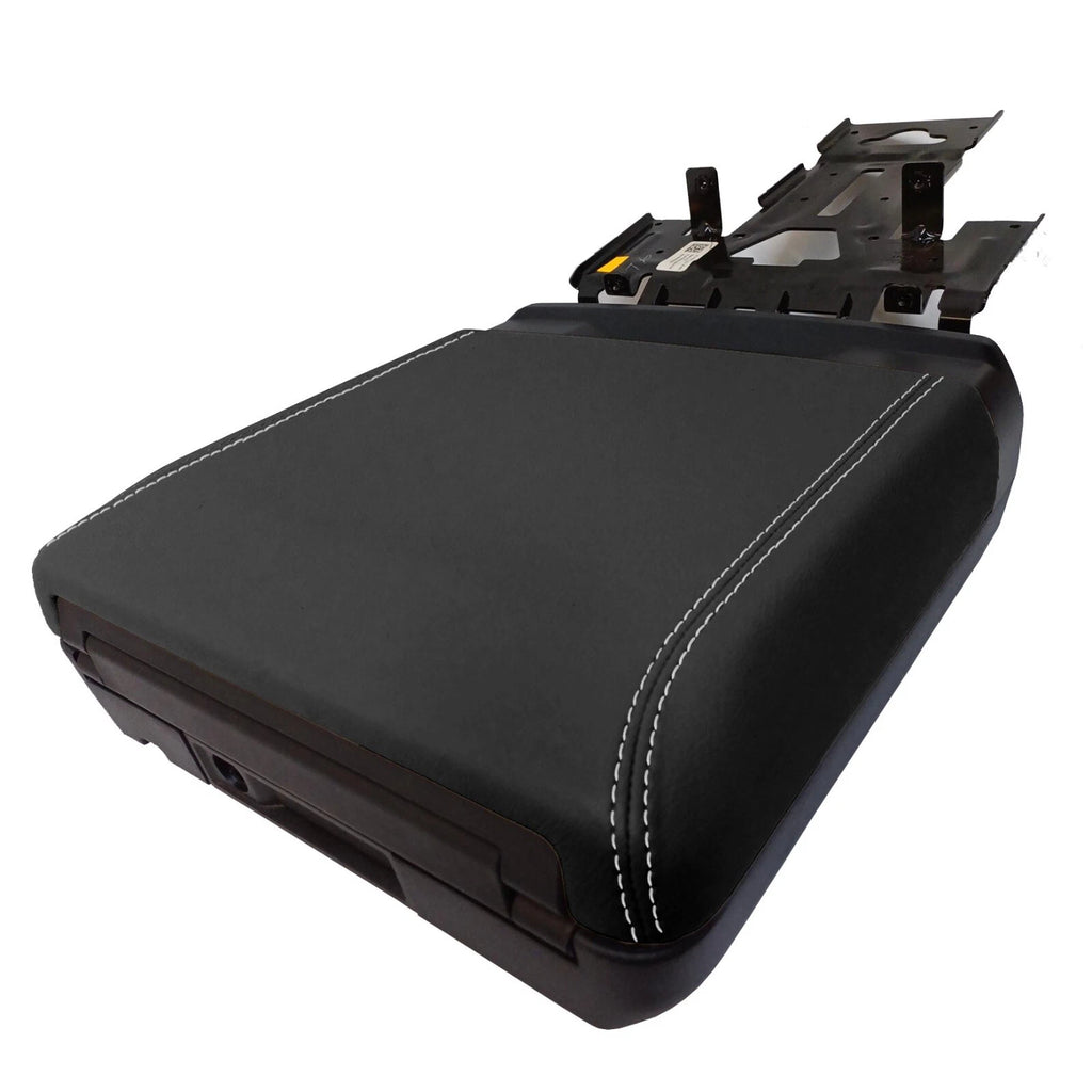 Console Armrest Cover for Ford F150 XLT (2021–2024) White Stitch