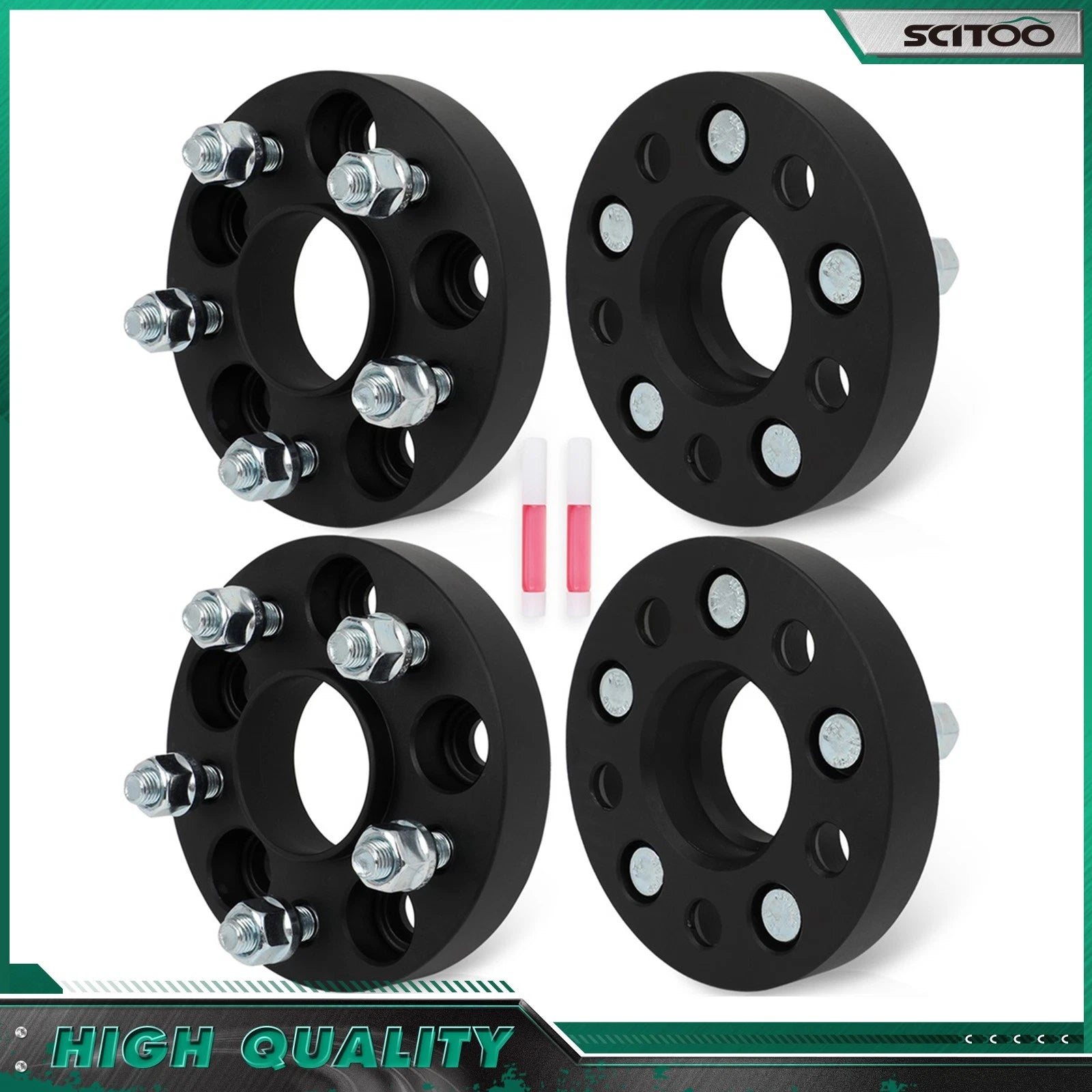 4X 1" Hub Centric Wheel Spacers 5x108 12x1.5 for Ford Thunderbird Escape (2000–2005)