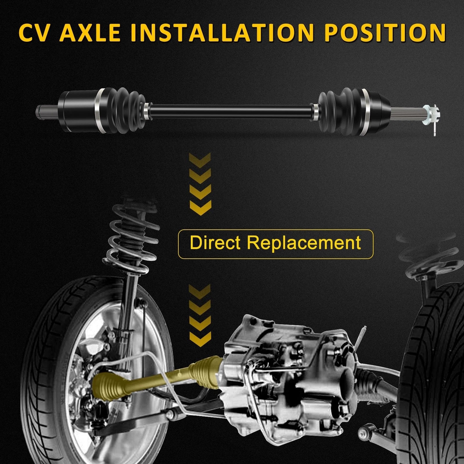 2X CV Axle Shaft for Polaris Ranger 500 700 Crew XP