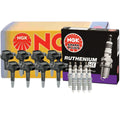 Set of 8 NGK COP Ignition Coils & Ruthenium HX Spark Plugs for Ford Mustang F-150