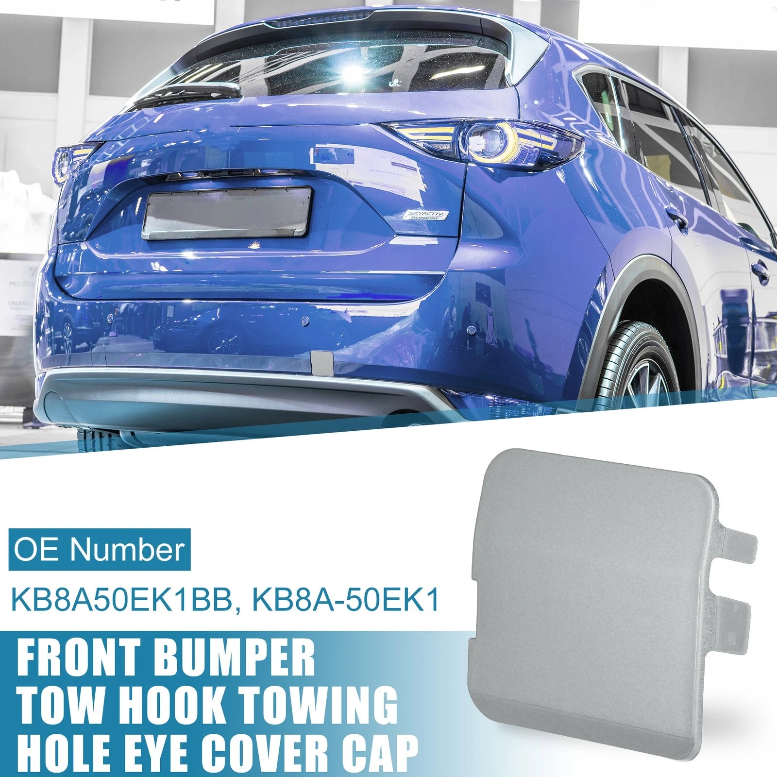 Tow Hook Cover Cap for Mazda CX-5 (2017–2021) - Silver Tone