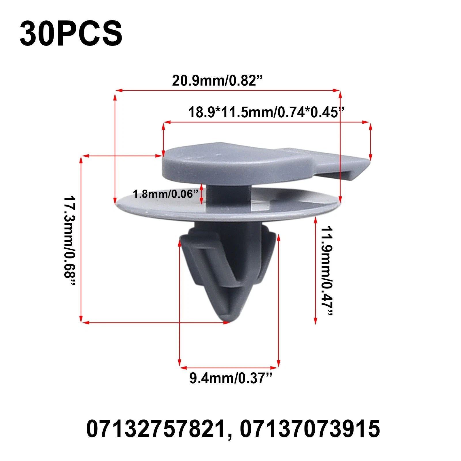 Set of 4 Wheel Arch Trim Clips for Mini Cooper (2002–2008) 0713275782