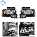 Set of 2 Black Halogen Headlights for Ford Expedition (2015-2017)