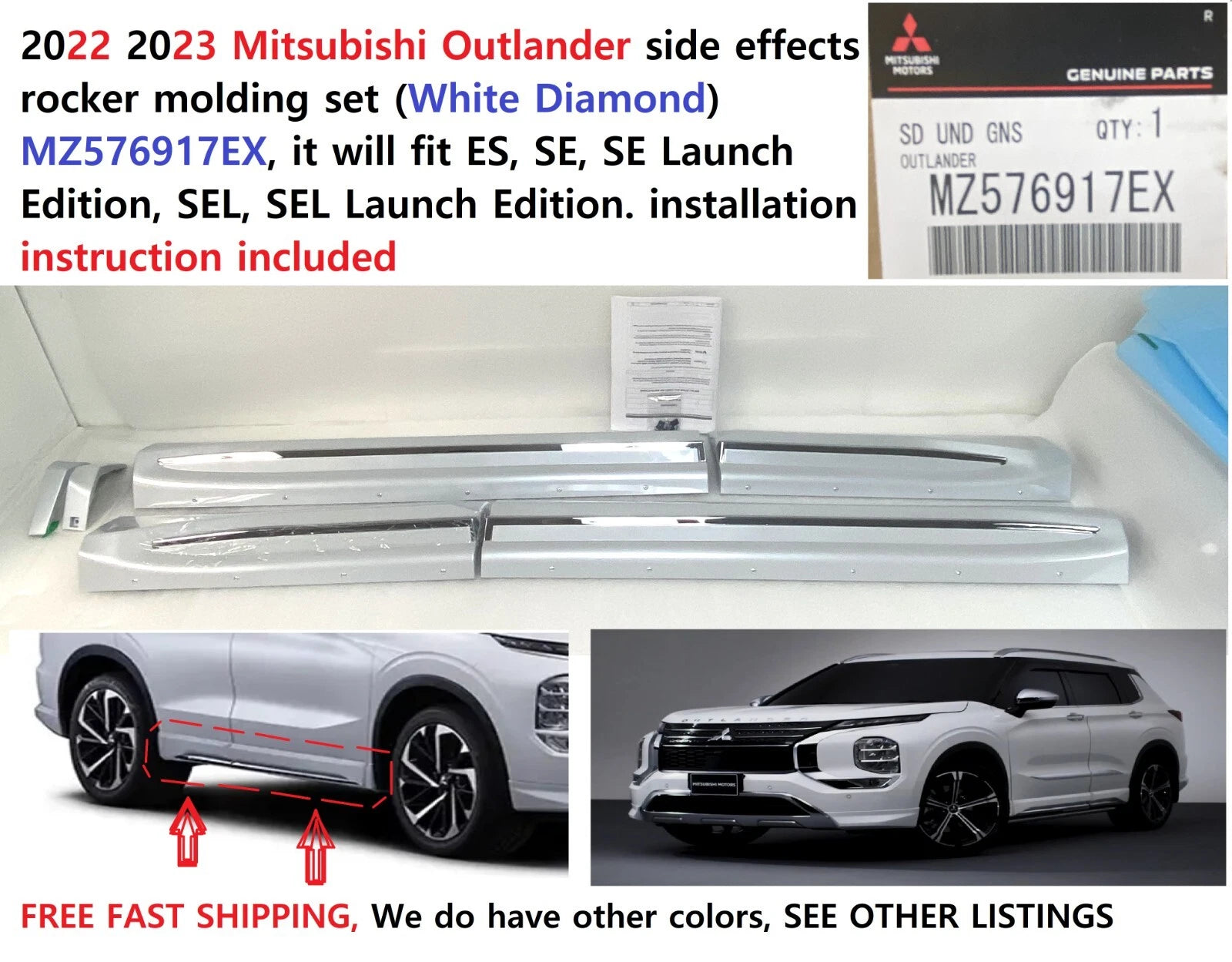 Side Effect Rocker Molding for Mitsubishi Outlander (2022–2025) MZ576917EX