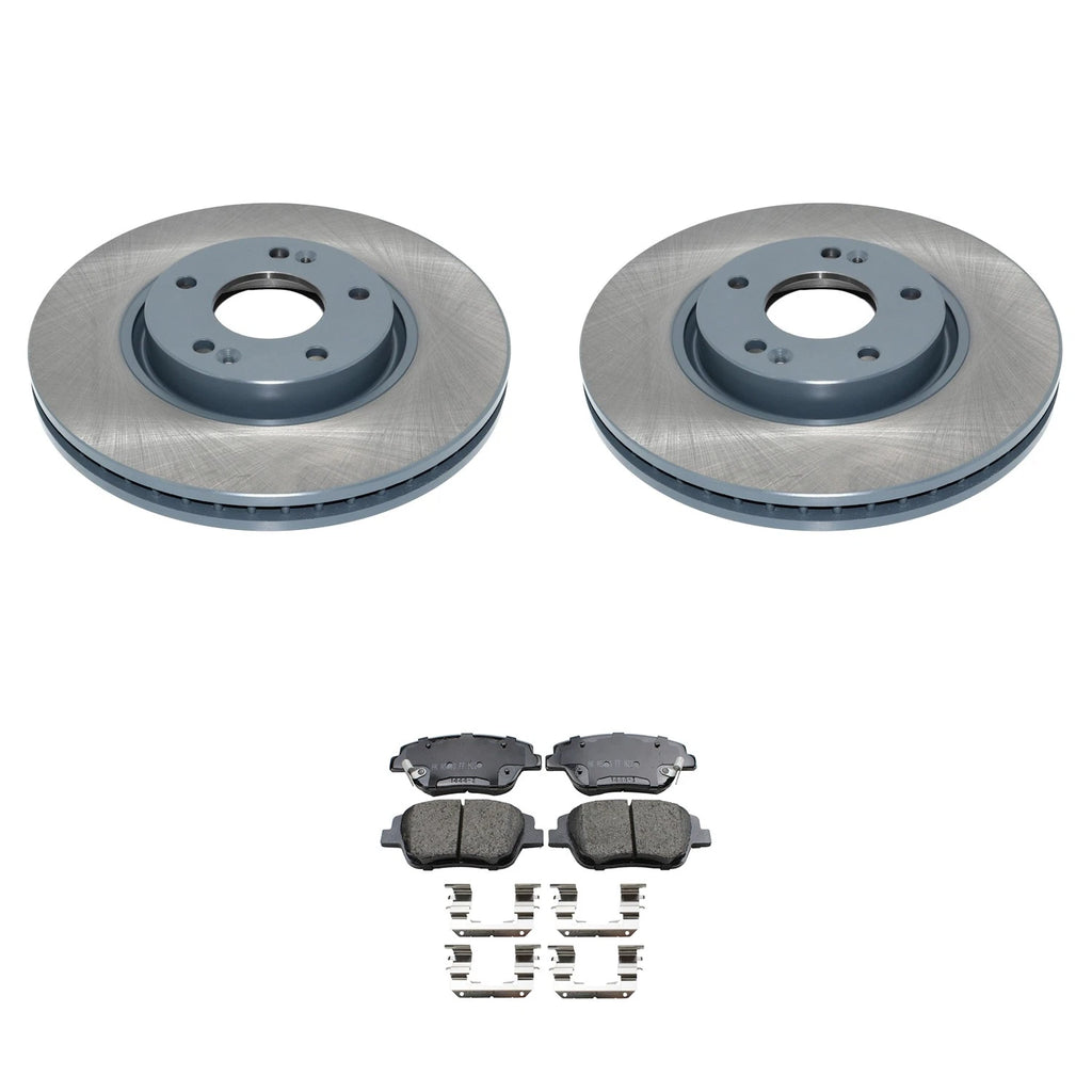Front Rotors & Akebono ProACT Ceramic Brake Pads Kit for Hyundai Sonata (2011–2014)