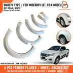 Wheel Arch Flares QX1 Pearl White for Nissan Navara D23 Ute ST ST-X (15-19)