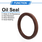Set of 2 Oil Seal Rotary Shaft Seal FKM Rubber 80x100x10mm