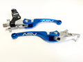 2X Front Brake Clutch Perch Levers for Kawasaki KFX450R (2008–2015) - Blue
