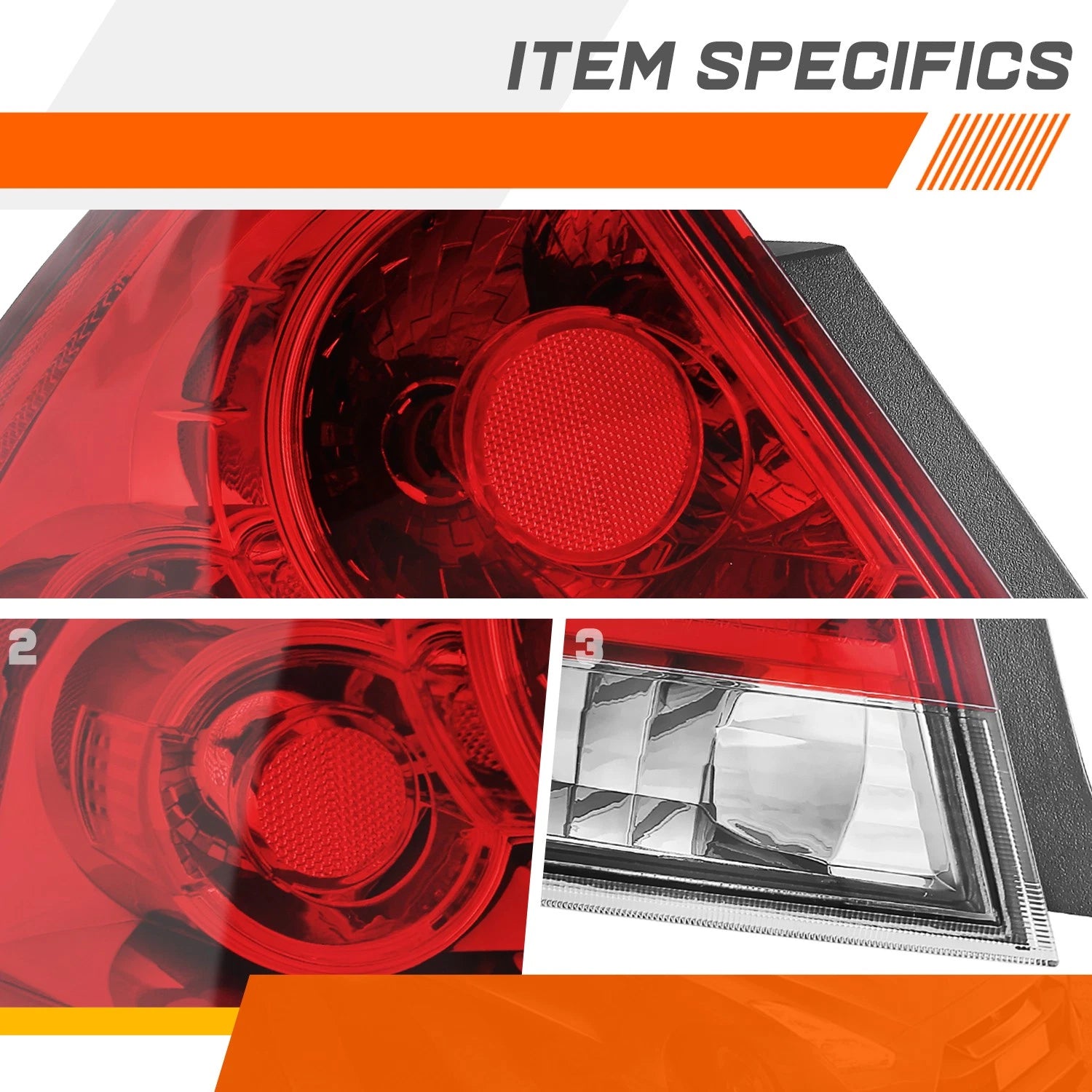 Left Side Chrome Tail Light Brake Lamp for Chevy Impala Limited (2006–2016)
