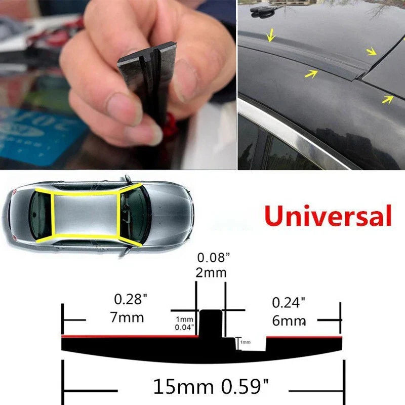 Dustproof Car Roof Seal Strip Rubber Gutter Sunroof Cover Water