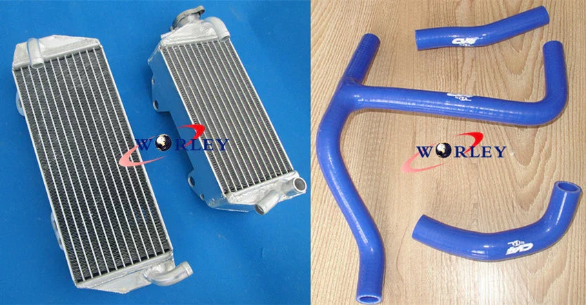 Aluminum Radiator + Red Y Hose for Suzuki RMZ250 (2010-2012)