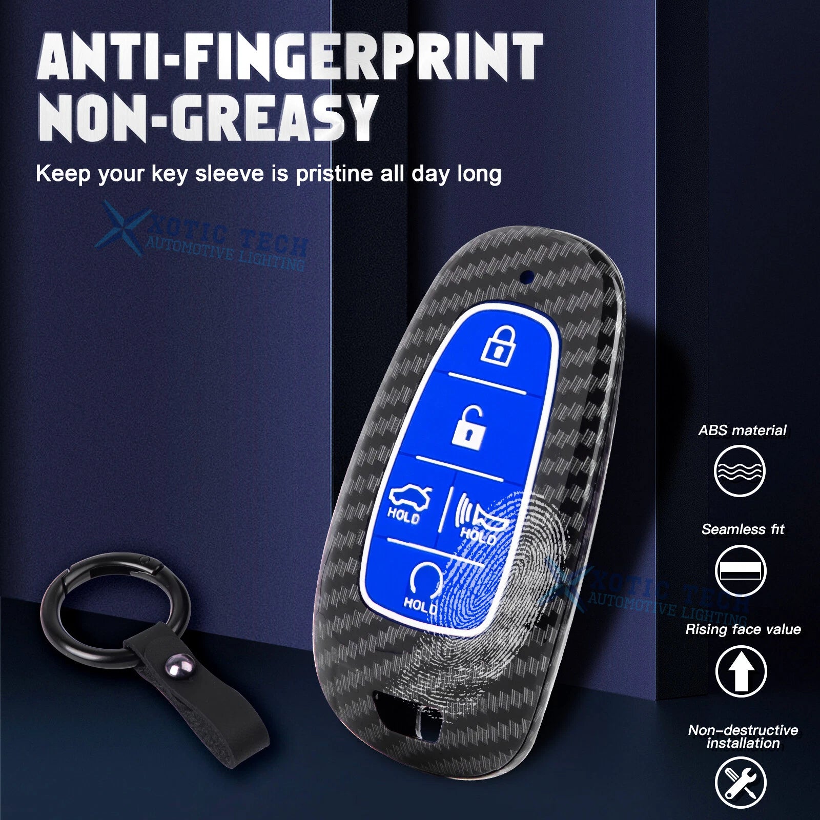 Smart Key Cover Holder with Keychain for Hyundai Sonata Tucson (2020-2022)