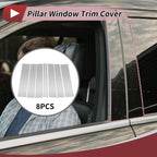 Set of 8 Door Pillar Window Trim for Ford Flex (2009–2015) Silver Tone