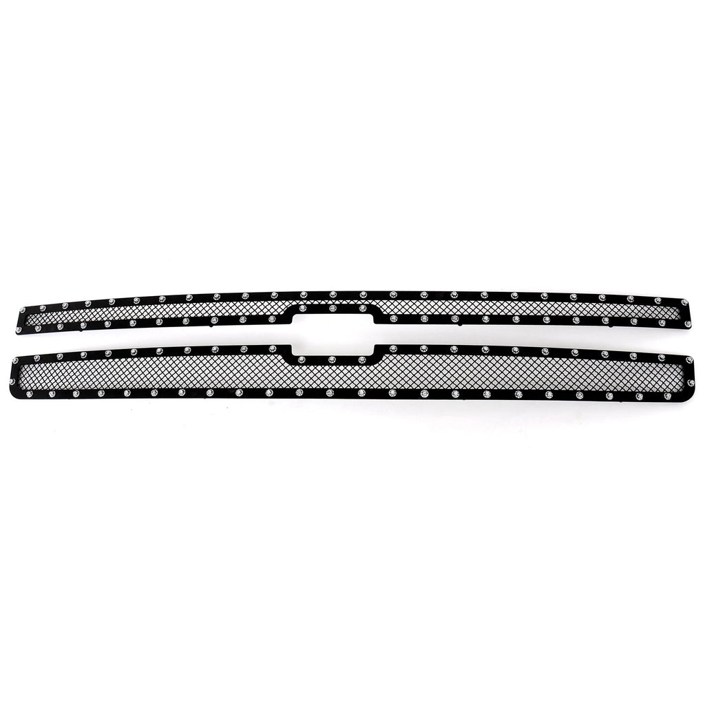 Stainless Black Rivet Mesh Grille Inserts for Chevy Silverado 1500 (2007-2013)