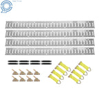 Set of 4 E-Track Rails with Caps, Straps, O-Rings Tie Down Kit