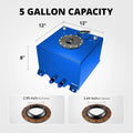 5 Gallon Aluminum Fuel Cell Gas Tank with Level Sender for Racing Drift Strip