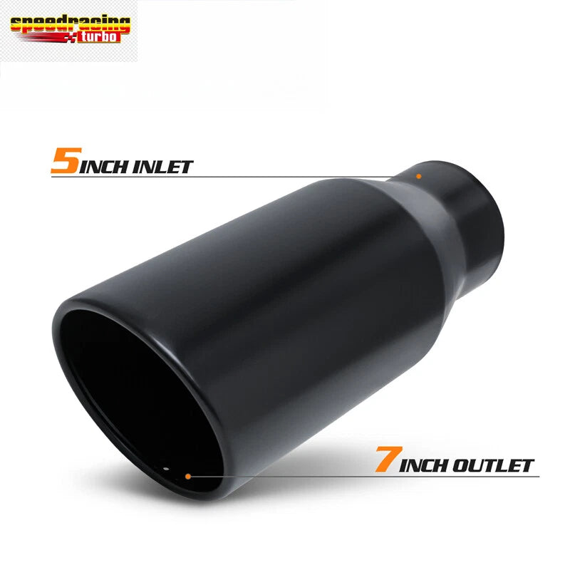 15" Black Slant Exhaust Pipe Tip for Universal Fit (5" Inlet, 7" Outlet)