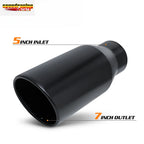 15" Black Slant Exhaust Pipe Tip for Universal Fit (5" Inlet, 7" Outlet)