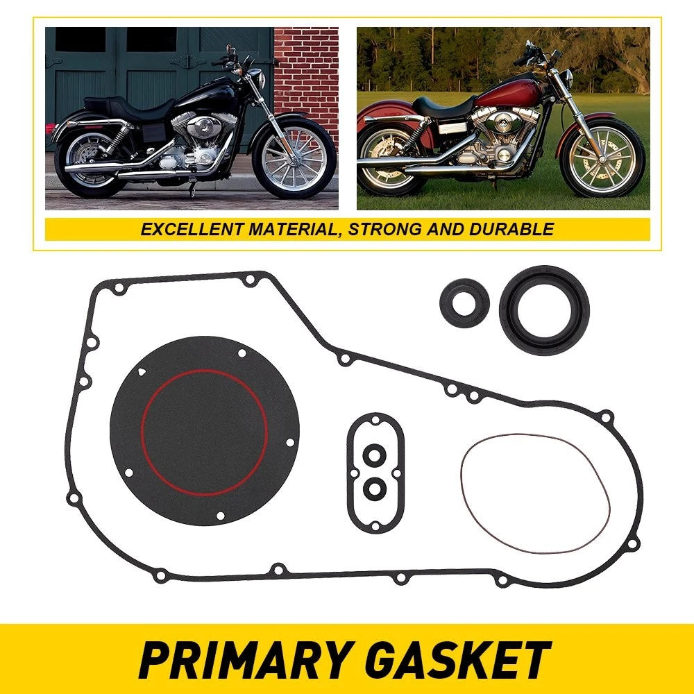 Clutch Primary Cover Gasket Seal Kit for Harley Dyna (1999–2005) & Softail (1999–2006)