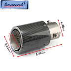 2PC Carbon Fiber Exhaust Muffler Tips for Universal Fit (63mm-92mm)