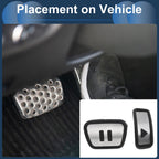 Set of 2 Automatic Footrest Pedals Cover for Volkswagen ID.4 (2020–2024) Silver Tone