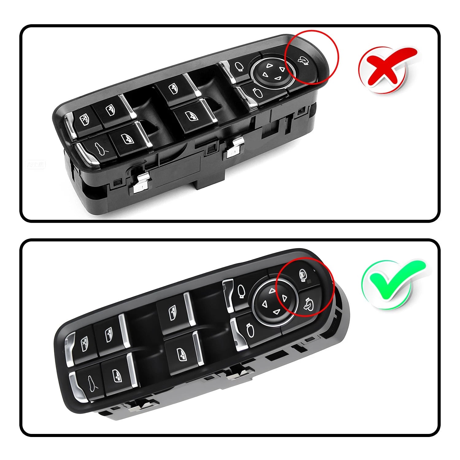 Electric Power Window Switch for Porsche Panamera, Macan (2010–2023) 7PP959858AEDML