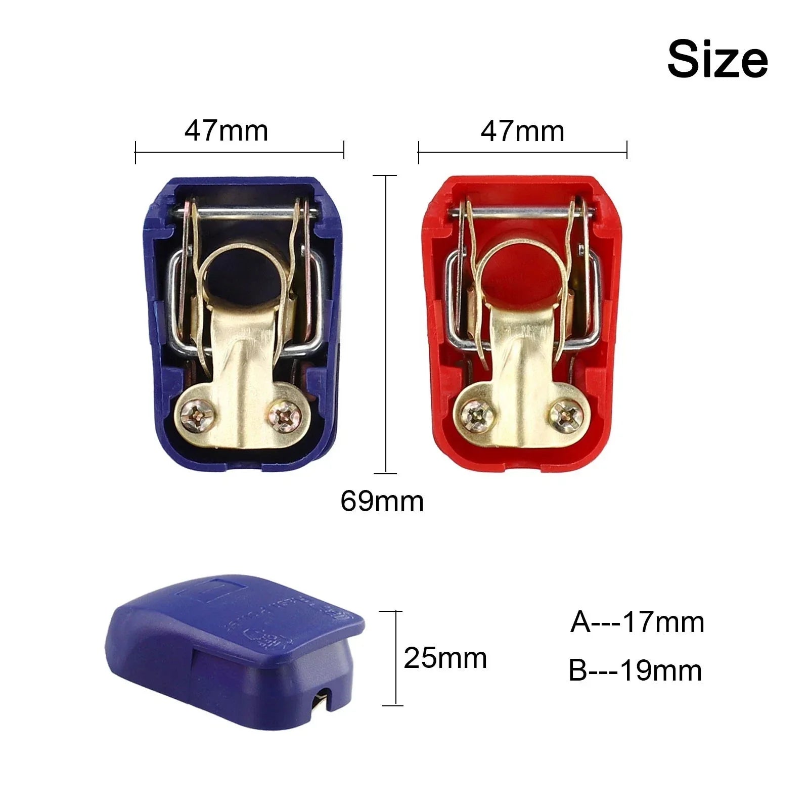 2 x Quick Release Battery Terminals Clamps for 12V Car Connectors