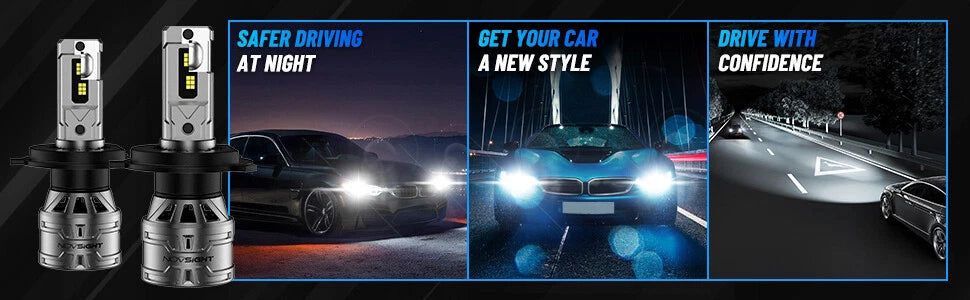 2X 9004 LED Headlight Bulbs for NOVSIGTH (6500K, 13000LM)