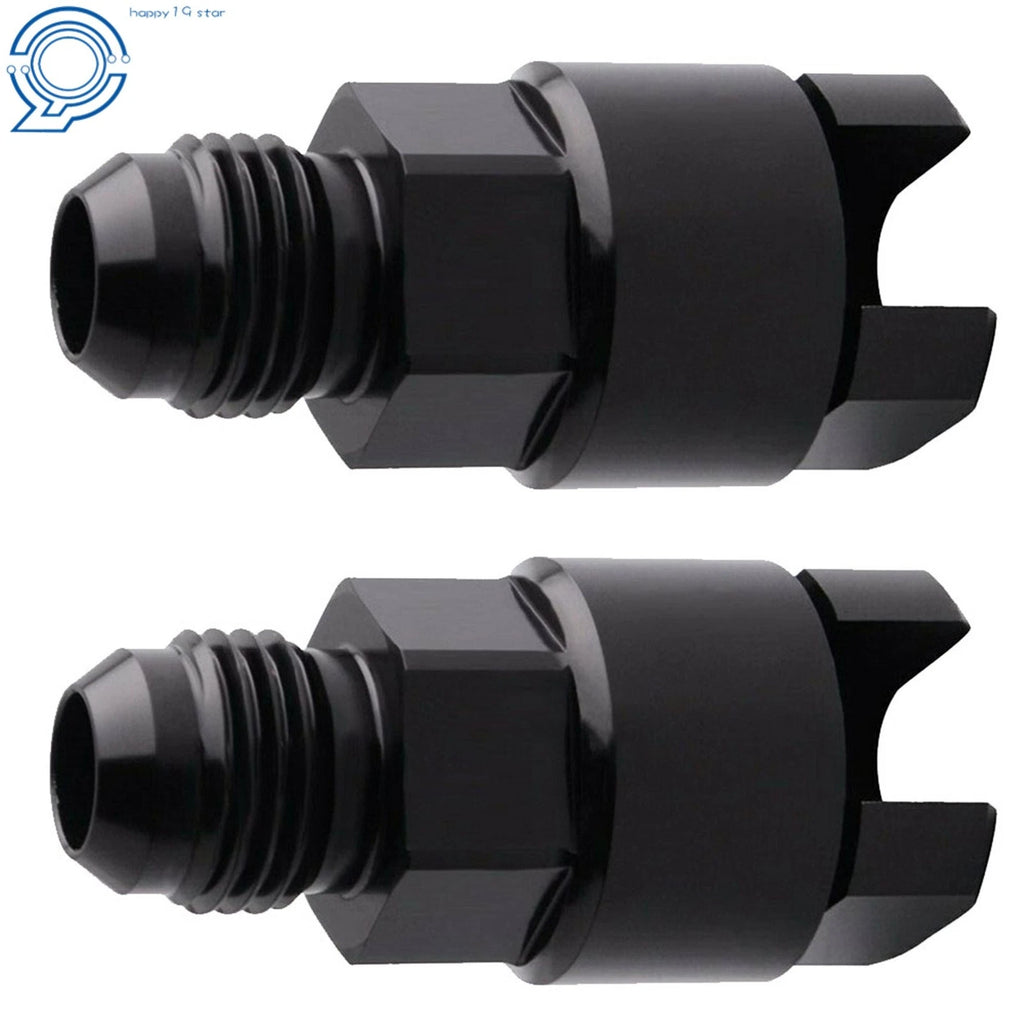 2X 6AN Fuel Adapter Fitting to 5/16" Quick Connect Female Black for