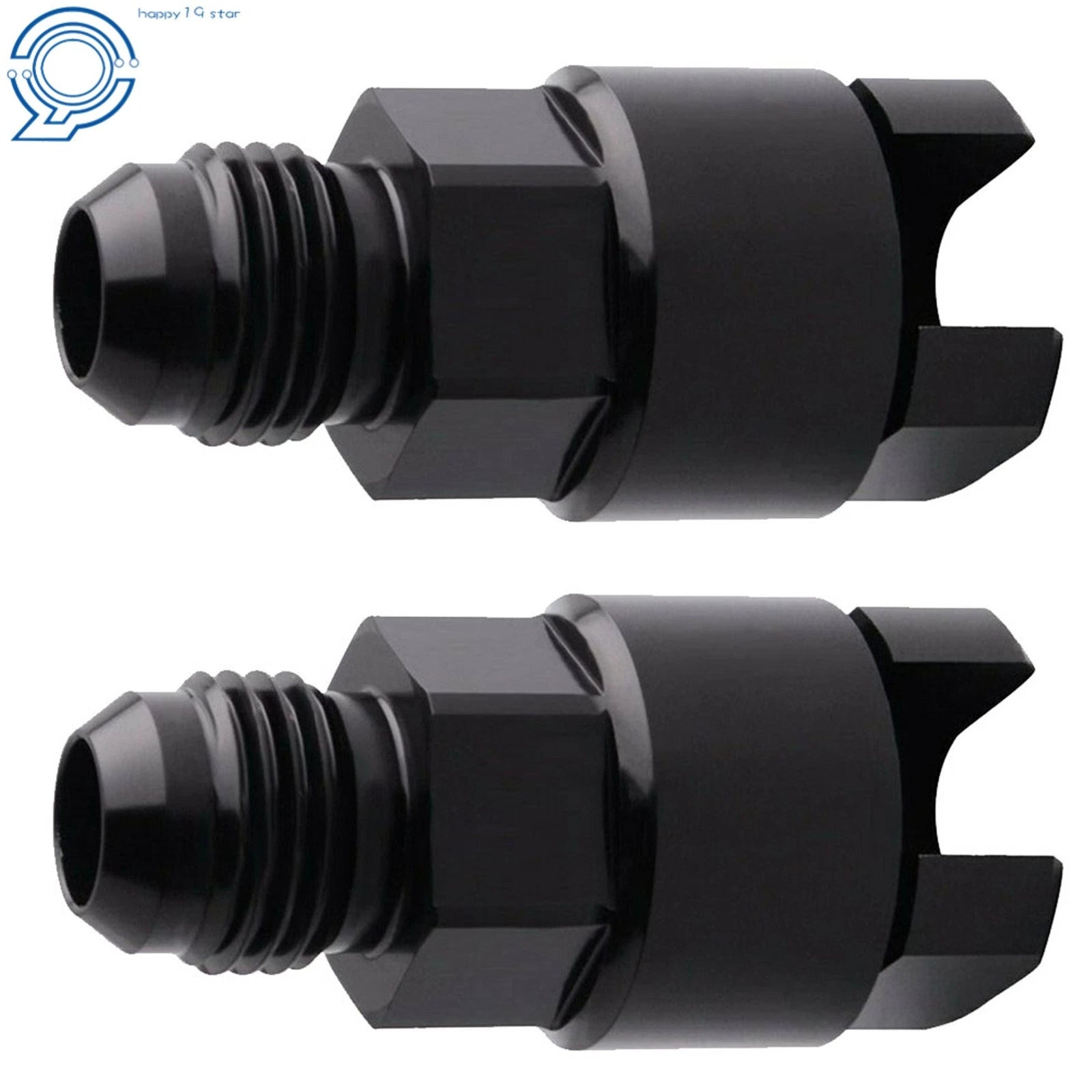 2X 6AN Fuel Adapter Fitting to 5/16" Quick Connect Female Black for