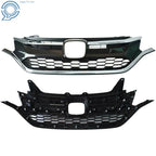Chrome Upper and Lower Front Bumper Grille Trim for Honda CR-V (2015–2016)