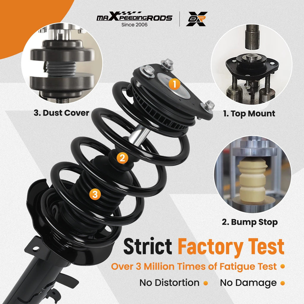 Pair Front Complete Struts w/ Coil Spring for Ford Transit Connect (2014–2023)
