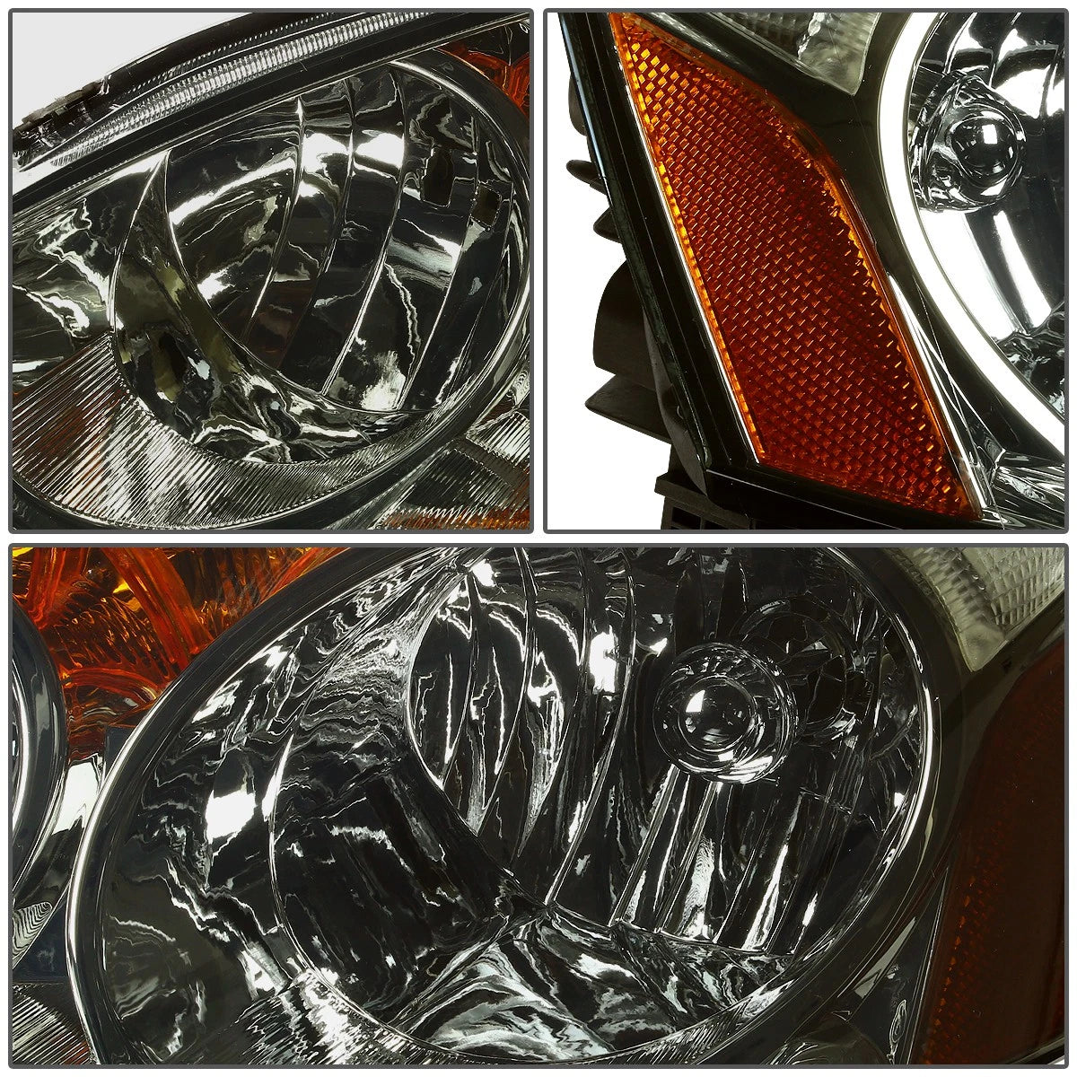 Pair of Smoked Housing Amber Corner Headlights for Acura RSX (2002–2004)