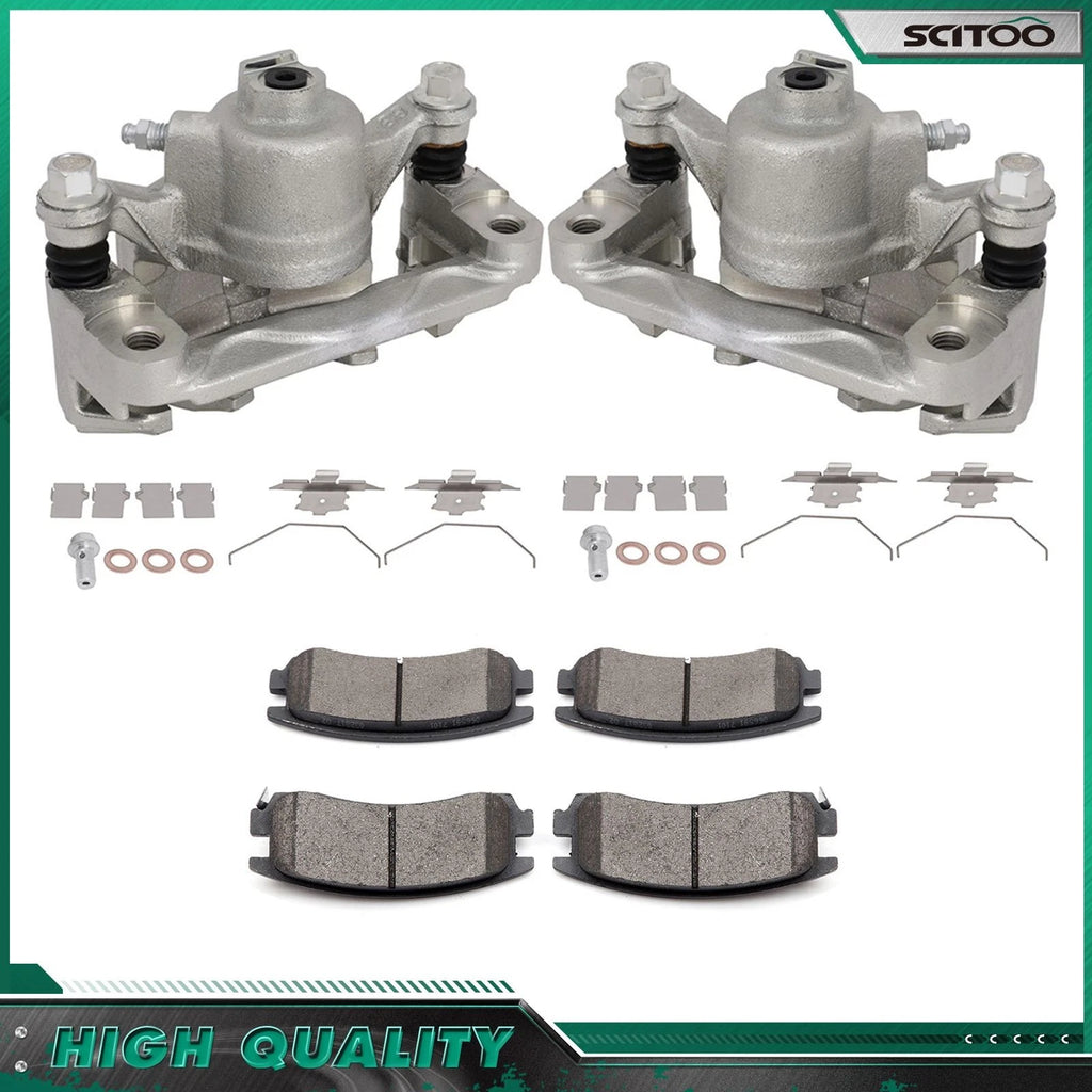Set of 2 Rear Brake Calipers w/ Ceramic Pads for Chevy Impala (2000–2010)