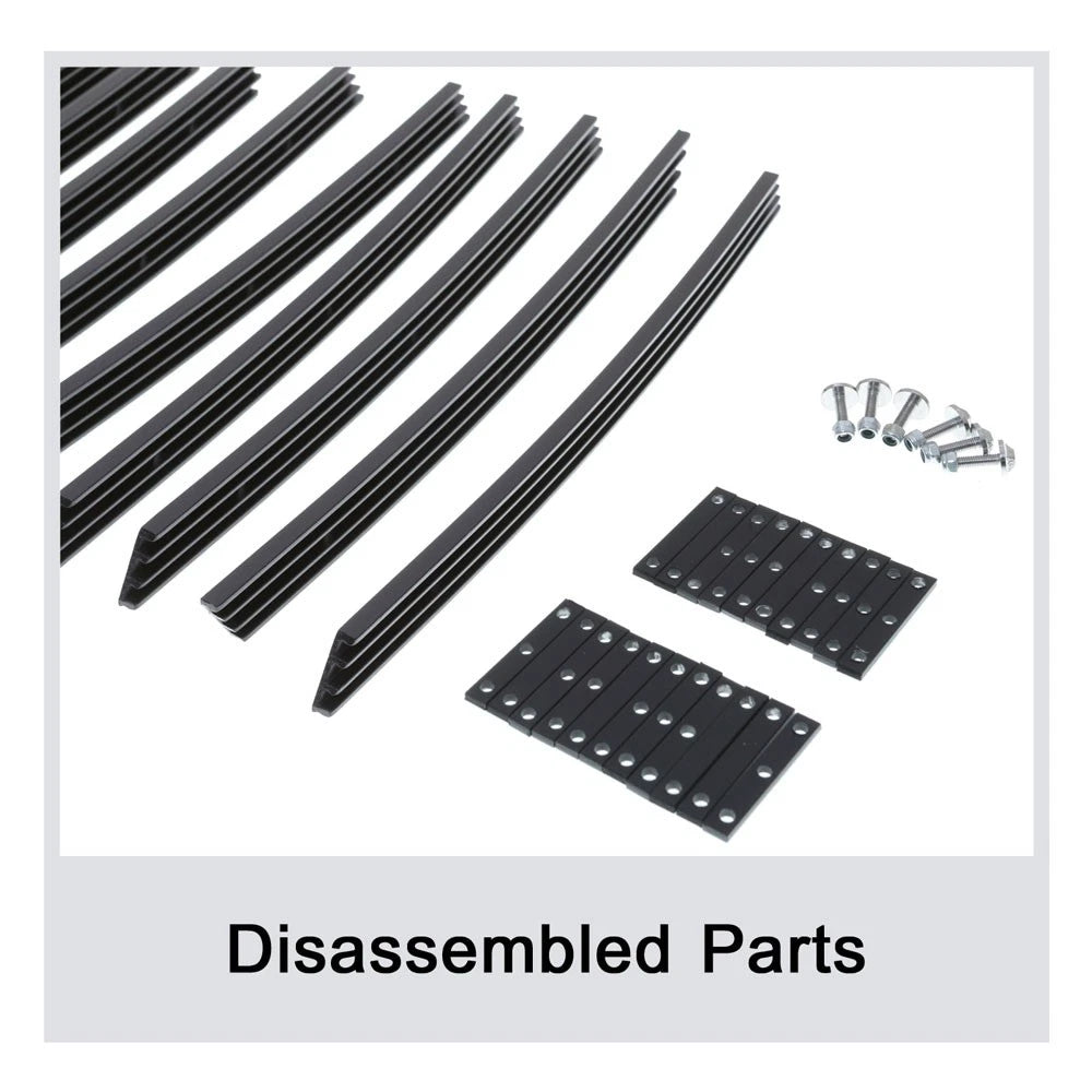 Main Upper Wide Black Rivet Billet Grille Insert for Jeep Wrangler JK (2007-2018)